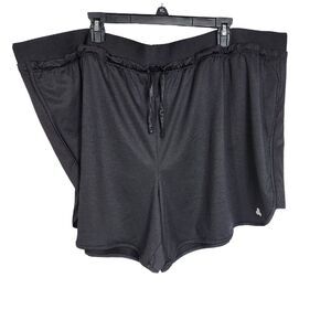 Tek Gear Womens Shorts Size 3X Workout Gear Black Jersey Knit Pull On Drawstring